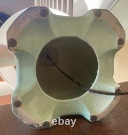 VERY RARE Large 1940's Royal Haeger Turquoise Crackle Glaze Asian Chinese Lamp