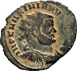 VERY RARE Large Radiate Maximianus CARTHAGE Wreath VOT XX FK Roman Coin withCOA