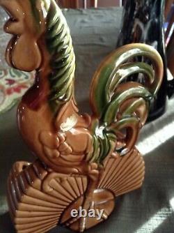 VERY RARE MCM Mid Century 1950's Royal Haeger Rooster TV lamp planter