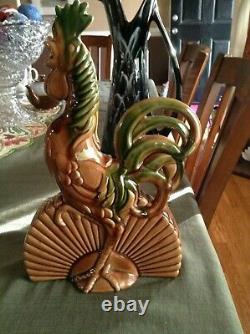 VERY RARE MCM Mid Century 1950's Royal Haeger Rooster TV lamp planter