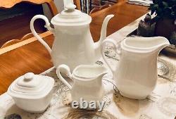 VERY RARE NWT Villeroy Bock Royal Weiss Germany Tea Pot Coffee Set Creamer Sugar