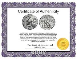 VERY RARE & None Online for Alexandria CHRISTIAN CROSS Banner Roman Coin COA