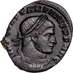 VERY RARE None Online for Officina QARL N-F Constantine I Sol God Roman Coin COA