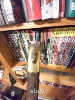 VERY RARE Original Imperial German Etched Forestry Cutlass Dagger with Scabbard
