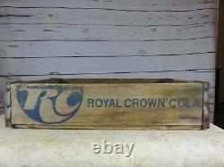VERY RARE RC Royal Crown COLA BLUE LETTERING 1974 BEVERAGE Soda CRATE Tennessee