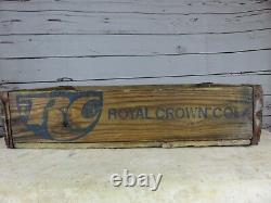 VERY RARE RC Royal Crown COLA BLUE LETTERING 1974 BEVERAGE Soda CRATE Tennessee