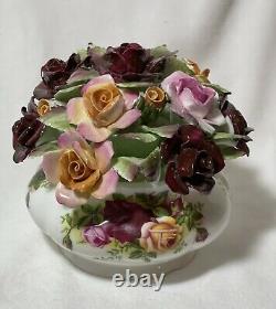 VERY RARE ROYAL ALBERT OLD COUNTRY ROSES Footed 5 Bowl of BONE CHINA Roses