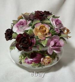 VERY RARE ROYAL ALBERT OLD COUNTRY ROSES Footed 5 Bowl of BONE CHINA Roses