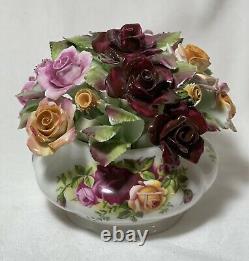 VERY RARE ROYAL ALBERT OLD COUNTRY ROSES Footed 5 Bowl of BONE CHINA Roses