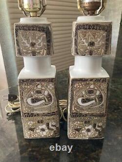 VERY RARE Royal Copenhagen Ceramic Table Lamps by Nils Thorsson for Fog & Morup