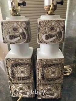 VERY RARE Royal Copenhagen Ceramic Table Lamps by Nils Thorsson for Fog & Morup