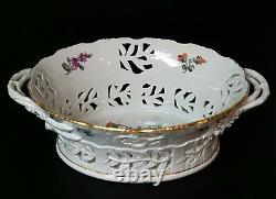 VERY RARE Royal Copenhagen Reticulated Hand Painted Fruit Bowl c. 1887 A