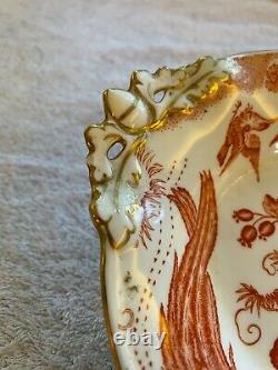 VERY RARE Royal Crown Derby RED AVES Oval Serving Bowl with pierced footer 10