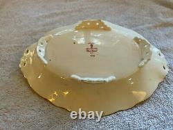 VERY RARE Royal Crown Derby RED AVES Oval Serving Bowl with pierced footer 10