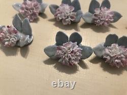 VERY RARE Set Of 8 Royal Doulton Tableware Ltd. 1982 Carnation Flower Clusters