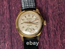 VERY RARE Vintage 1950s Medana Calendar Royale 17 Jewels Mens Watch