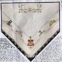 VERY RARE Vintage DMC Stamped Linen To Embroider a Tablecloth A REGAL SOUVENIR