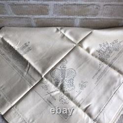 VERY RARE Vintage DMC Stamped Linen To Embroider a Tablecloth A REGAL SOUVENIR