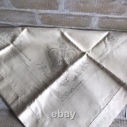 VERY RARE Vintage DMC Stamped Linen To Embroider a Tablecloth A REGAL SOUVENIR