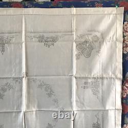 VERY RARE Vintage DMC Stamped Linen To Embroider a Tablecloth A REGAL SOUVENIR