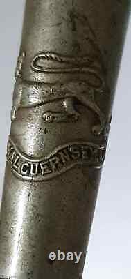 VERY RARE WW1 RGLI Royal Guernsey Light Infantry Military Swagger Stick VGC