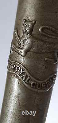 VERY RARE WW1 RGLI Royal Guernsey Light Infantry Military Swagger Stick VGC
