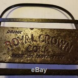 VERY RARE collapsible Vintage Royal Crown Cola RC Metal Soda Bottle Carrier