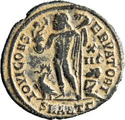 VERY RARE in RIC Licinius I Nummus Antioch Jupiter Victory Captive Roman Coin
