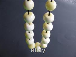 VERY VERY RARE NECKLACE FINEST BALTIC WHITE ROYAL AMBER BEADS (177g)