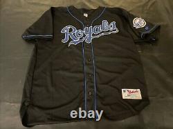 VINTAGE New AUTHENTIC KANSAS CITY ROYALS BLACK JERSEY Size 52 Russell VERY RARE