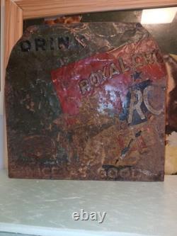 VINTAGE RC ROYAL CROWN COLA 15 ADVERTISING Embossed Metal Sign VERY SCARCE RARE