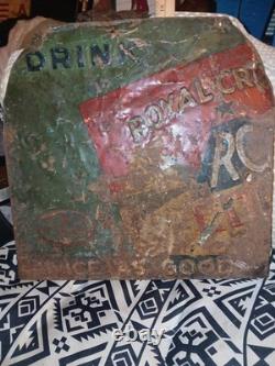 VINTAGE RC ROYAL CROWN COLA 15 ADVERTISING Embossed Metal Sign VERY SCARCE RARE