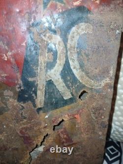 VINTAGE RC ROYAL CROWN COLA 15 ADVERTISING Embossed Metal Sign VERY SCARCE RARE
