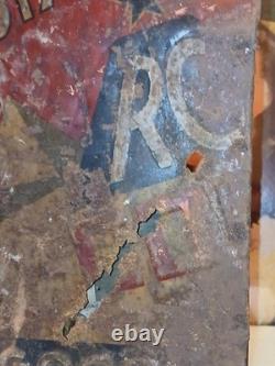 VINTAGE RC ROYAL CROWN COLA 15 ADVERTISING Embossed Metal Sign VERY SCARCE RARE