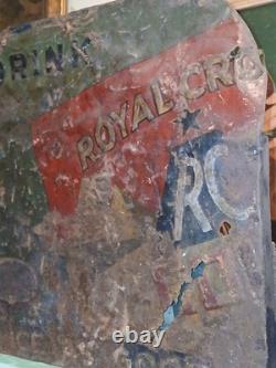 VINTAGE RC ROYAL CROWN COLA 15 ADVERTISING Embossed Metal Sign VERY SCARCE RARE