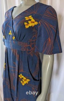 VTG 70s Royal Palm Hawaii United Airlines Very Rare Stewardess Uniform Dress S