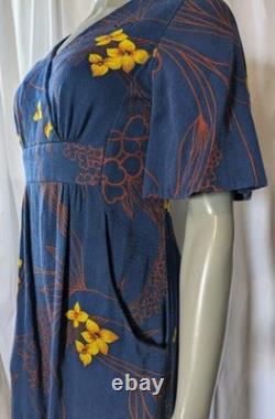 VTG 70s Royal Palm Hawaii United Airlines Very Rare Stewardess Uniform Dress S