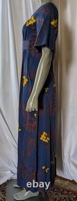 VTG 70s Royal Palm Hawaii United Airlines Very Rare Stewardess Uniform Dress S