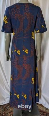 VTG 70s Royal Palm Hawaii United Airlines Very Rare Stewardess Uniform Dress S