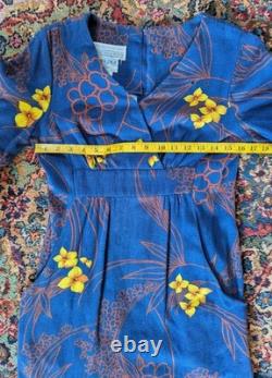 VTG 70s Royal Palm Hawaii United Airlines Very Rare Stewardess Uniform Dress S