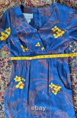 VTG 70s Royal Palm Hawaii United Airlines Very Rare Stewardess Uniform Dress S