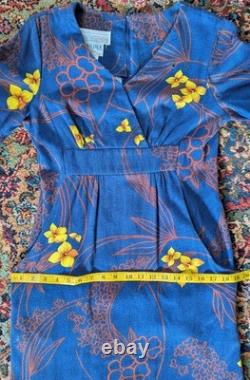 VTG 70s Royal Palm Hawaii United Airlines Very Rare Stewardess Uniform Dress S