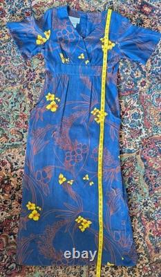 VTG 70s Royal Palm Hawaii United Airlines Very Rare Stewardess Uniform Dress S