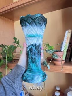 VTG Imperial Glass Jade Slag Glass Vase 9-3/4 VERY RARE Excellent Condition