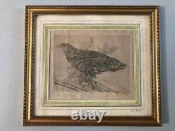 Very Beautiful Engraving Joseph Hecht Royal Eagle Art Animal Rare 1928 Antique