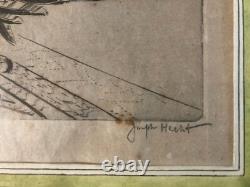 Very Beautiful Engraving Joseph Hecht Royal Eagle Art Animal Rare 1928 Antique