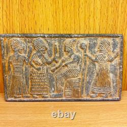 Very Old Near Eastern Stone Tile With Rare Royal Family Image