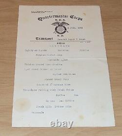 Very RARE 1940 Luncheon MenuTRANSPORT Ship GENERAL ROYAL T FRANKTorpedoed