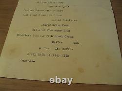 Very RARE 1940 Luncheon MenuTRANSPORT Ship GENERAL ROYAL T FRANKTorpedoed