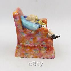 Very RARE 1952 Royal Doulton HN 2114 SLEEPYHEAD Girl in Chair 5 Figurine